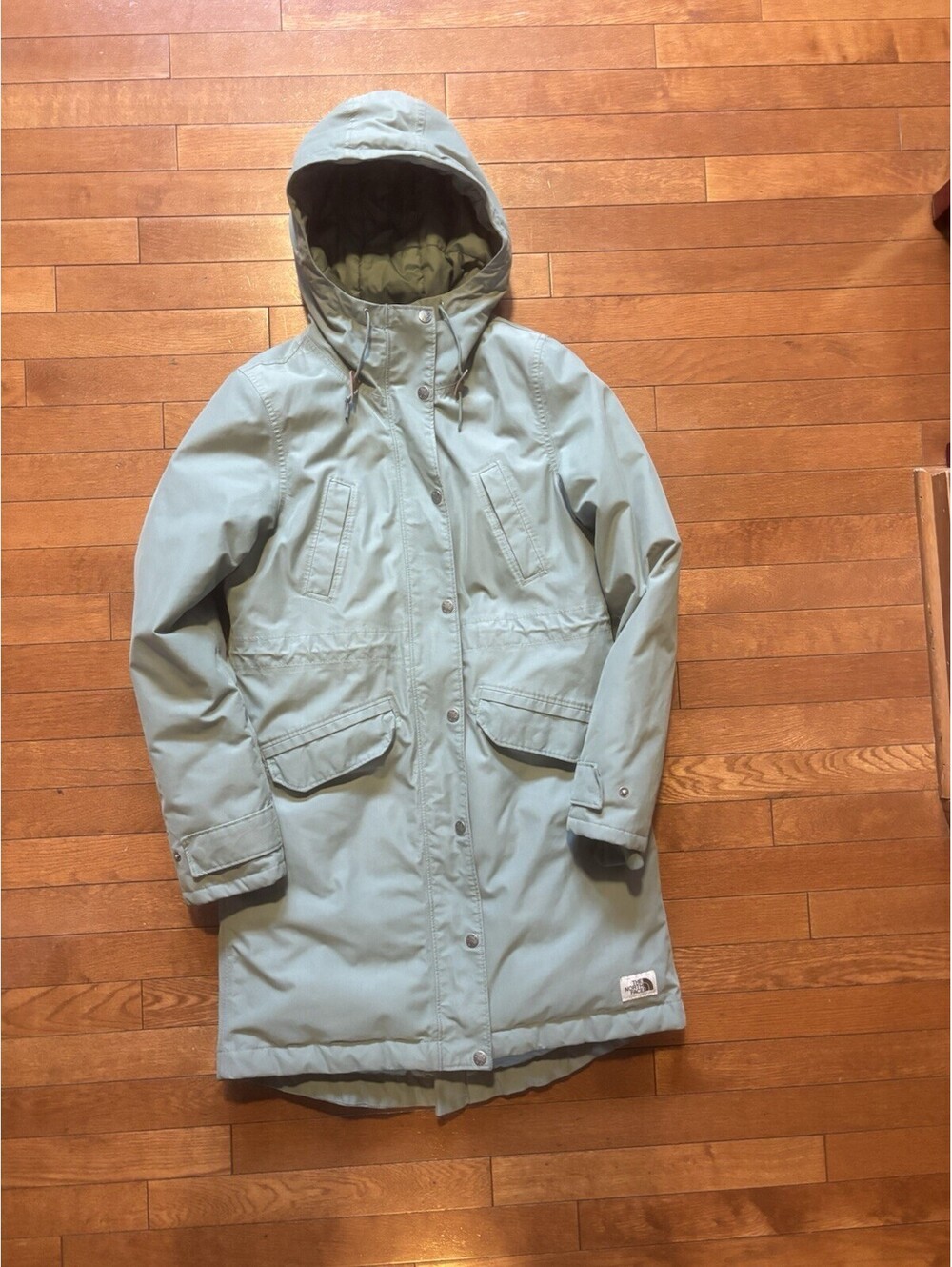 The North Face Women Snow Down Hooded Parka Warm Winter Jacket Green Sz Small